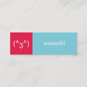 Vänd rött blått smooch uttryckstextmeddelande för  mini visitkort
