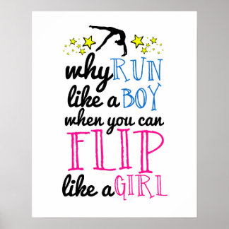 Vänd som en tjej Empowerment Gymnastics Poster