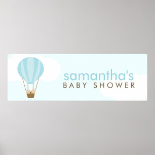 Vänd Spädbarn i en Grönt-Luftballong Poster