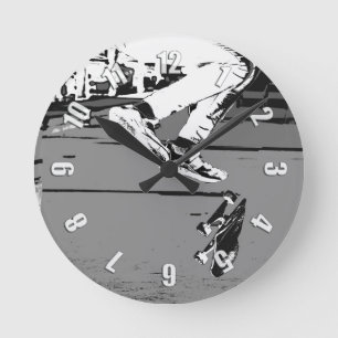 Vänd tavlan - Skateboarder Round Clock Rund Klocka