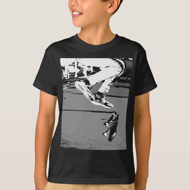 Vänd tavlan - Skateboarder Round Clock T Shirt (Framsida)