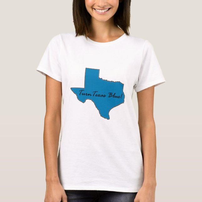 Vänd Texas blått! Demokratisk pride T-shirt (Framsida)