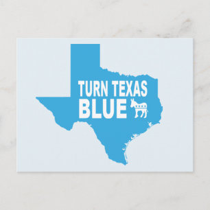 Vänd Texas Blue-vykort Röstdemokrat Vykort