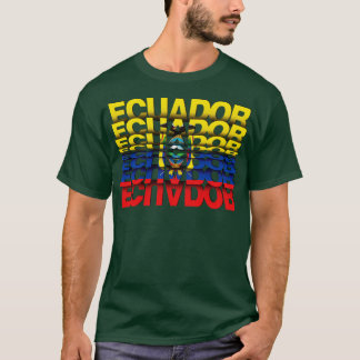 Vänd text för ecuador-Flagga, effekt T Shirt