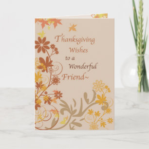 Vänd,Thanksgiving Önskemål med Löv Helgkort