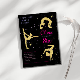 Vänd tumlare och hoppa GymnastikFödelsedagsfest Inbjudningar