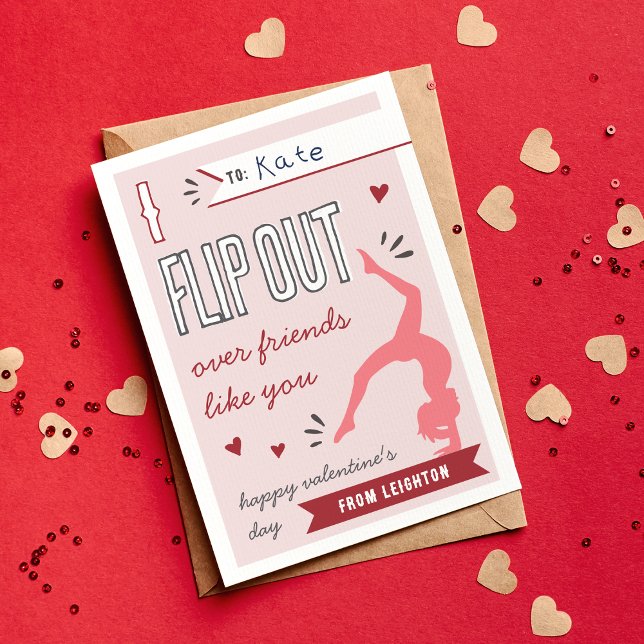 Vänd ut Gymnastics Classroom Valentine Day Card Inbjudningar (Skapare uppladdad)