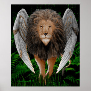 Vänd utskrift (Winged Lejon) Poster