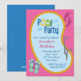 Vänd våningen Bassäng Party Inbjudningar