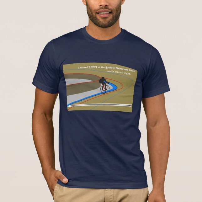 Vänd vänstert på stenblockvelodromen tee shirt (Framsida)