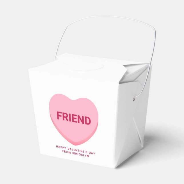 Vänd vit rosa-konversation hjärta Alla hjärtans hj Presentaskar (Framsidan Sidan)