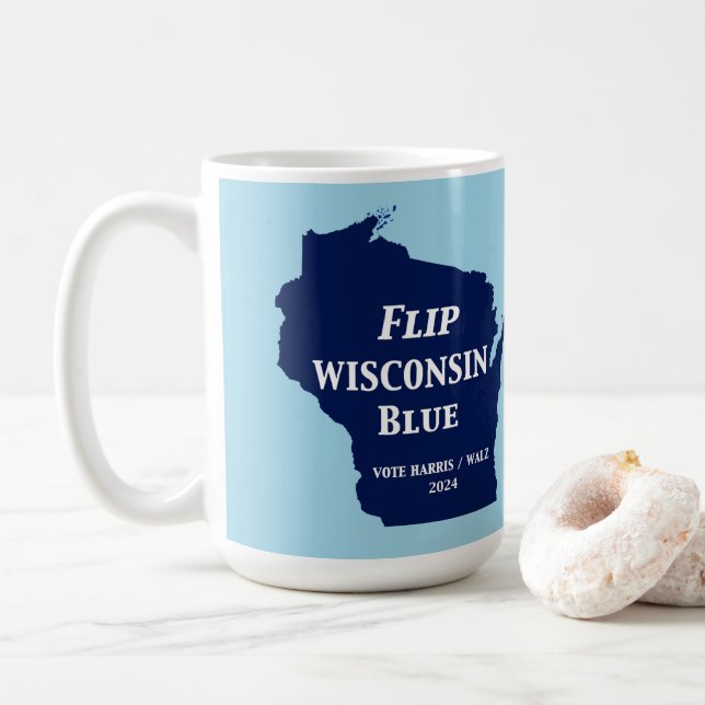 Vänd Wisconsin Blue 2024 Kaffemugg (Med munk)