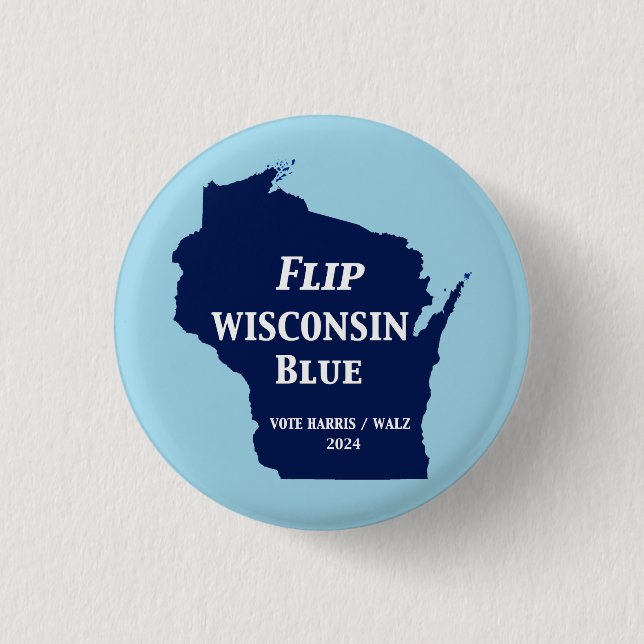 Vänd Wisconsin Blue 2024 Knapp (Framsida)