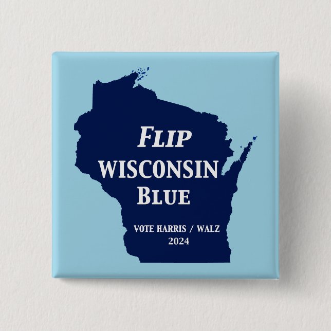 Vänd Wisconsin Blue 2024 Knapp (Framsida)