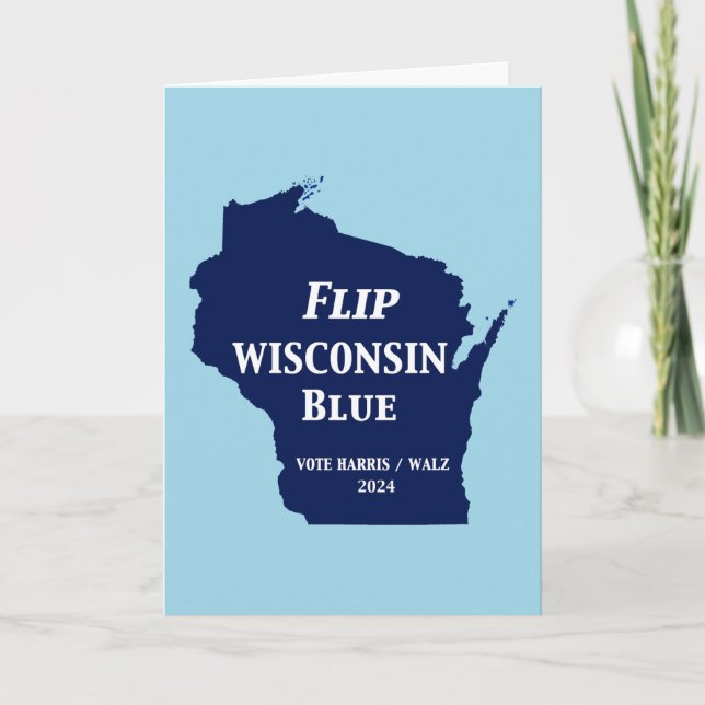 Vänd Wisconsin Blue 2024 Kort (Framsida)
