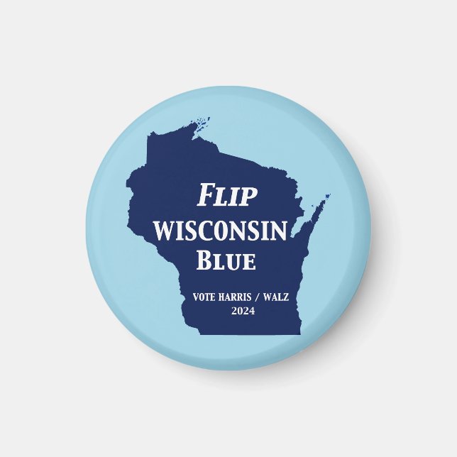 Vänd Wisconsin Blue 2024 Magnet (Framsidan)
