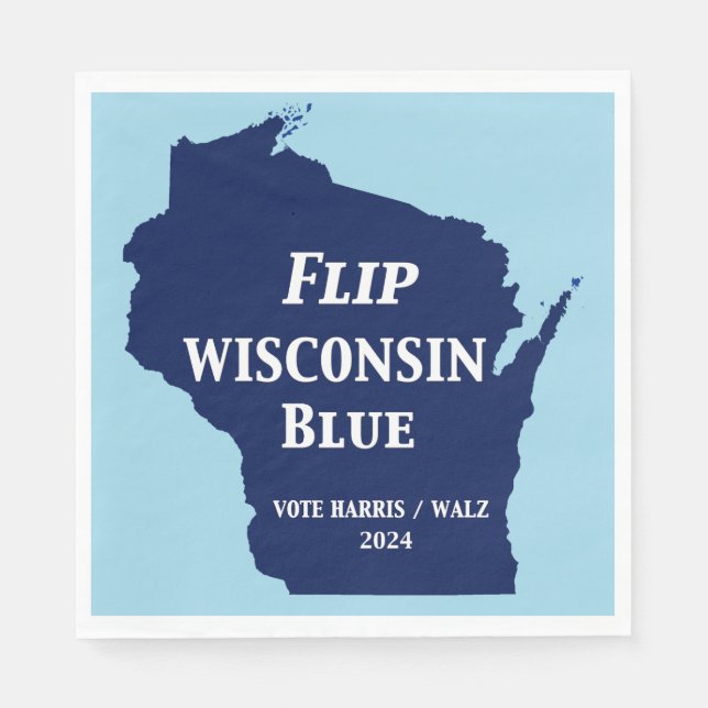 Vänd Wisconsin Blue 2024 Pappersservett (Framsidan)