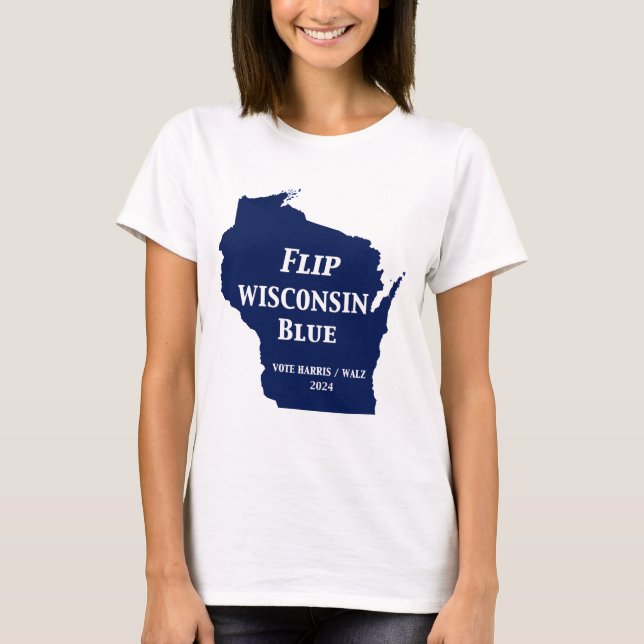 Vänd Wisconsin Blue 2024 T Shirt (Framsida)