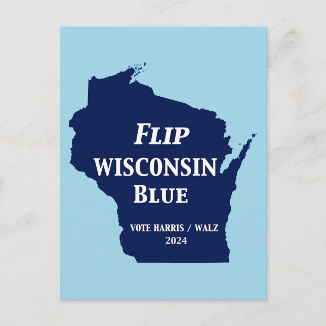 Vänd Wisconsin Blue 2024 Vykort (Framsida)
