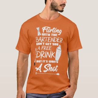 Vända bartender-nr utan fria drycker t shirt