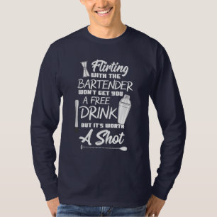 Vända bartender-nr utan fria drycker t shirt