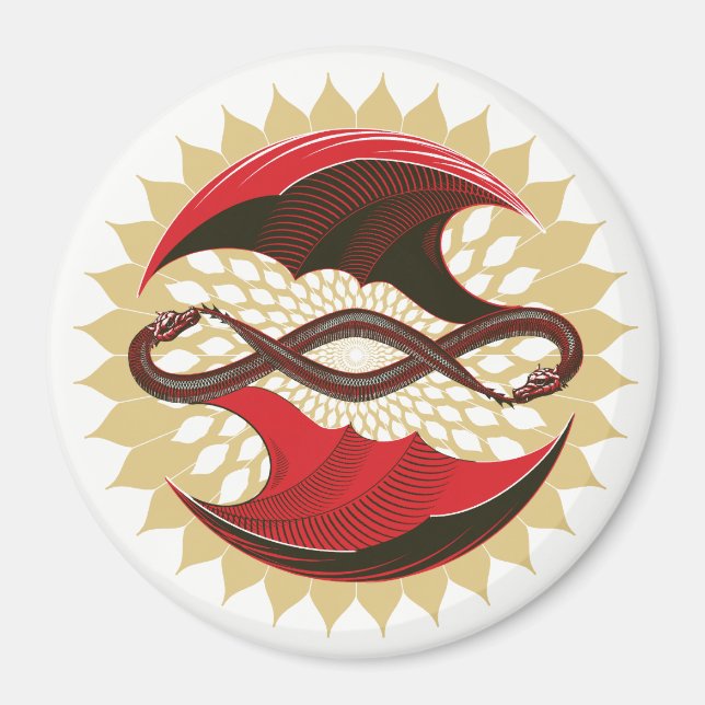Vända dragoner magnet (Framsidan)
