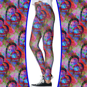 Vända hörn med Löv med vattenfärg Leggings