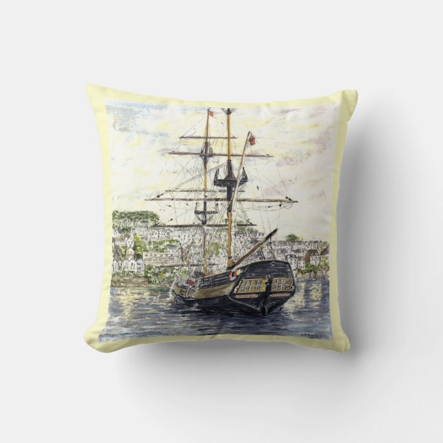 "Vända mot Fowey" kudde (Framsida)