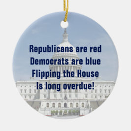 Vända representanthuset julgransprydnad keramik