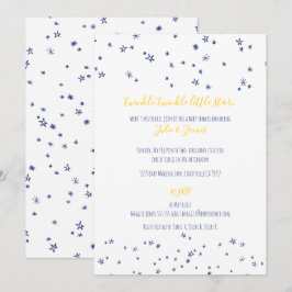 Vända små stjärnor - inbjudningar till babyskor