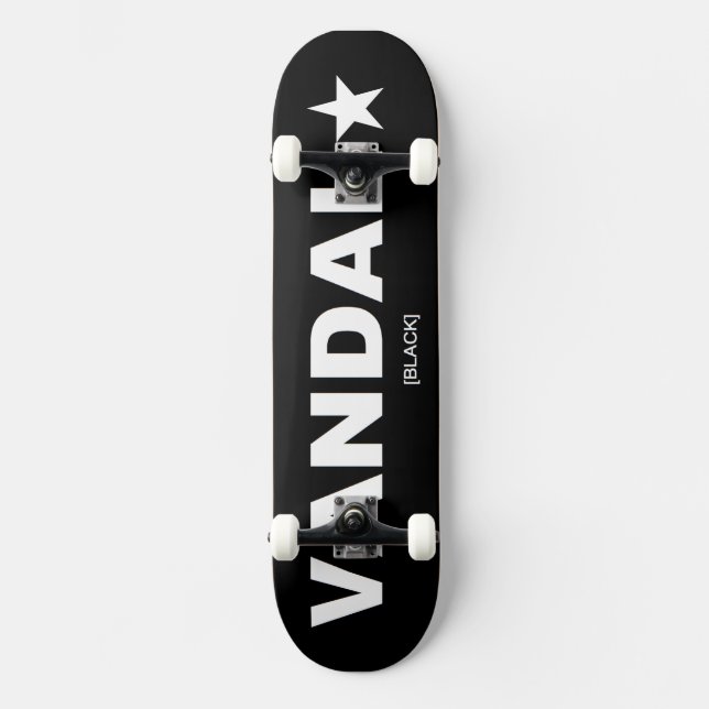 VANDAL Carter Skateboard Generic (vit på svart) (Framsida)
