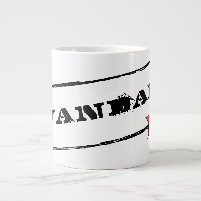VANDAL ™ Mugg (vit text och röd stjärna) Jumbo Mugg (Framsidan)