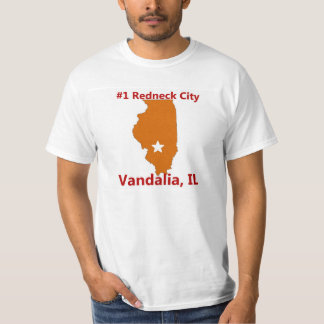 Vandalia #1 Redneckstad i Illinois manar Tshirt Tee