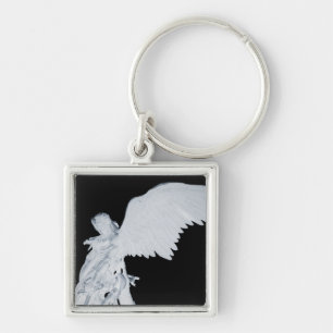 (Vände om) St Michael Keychain Fyrkantig Silverfärgad Nyckelring