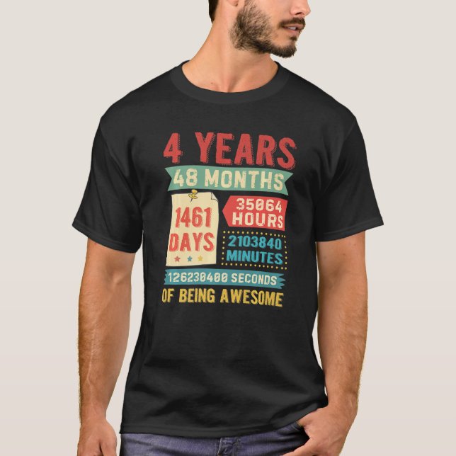 Vänder 4 års gammal 4e födelsedagen Dekoration Bda T Shirt (Framsida)