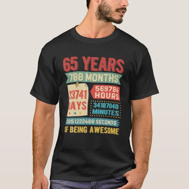 Vänder 65 års Dekorationer vid 65ens födelsedag T Shirt (Framsida)