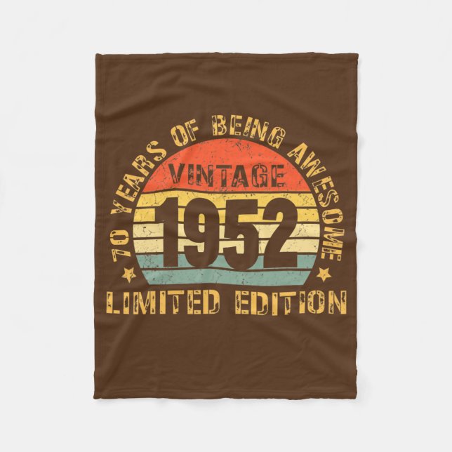 Vänder 70 Dekorationer på födelsedagen Manar 70 BD Fleecefilt (Framsidan)