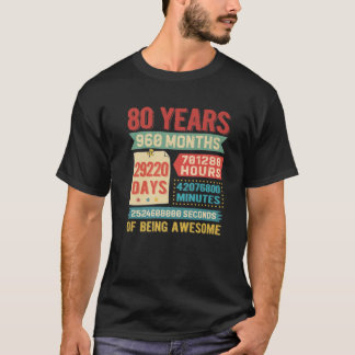 Vänder 80 år gamla, 80:e födelsedagsdagen Dekorati T Shirt