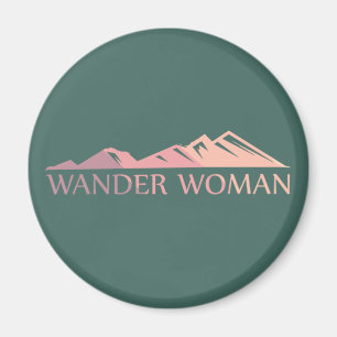 Vander-kvinna som bedriver camping magnet