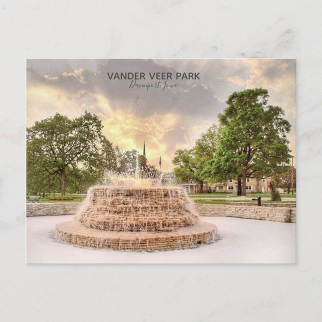 Vander Veer Park Davenport Iowa Postcard Vykort (Framsida)