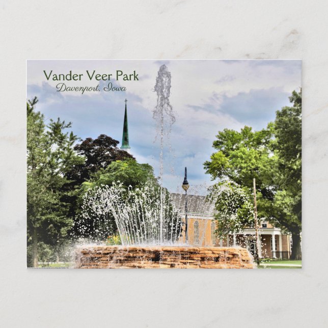 Vander Veer Park (Davenport, Iowa) vykort (Framsida)
