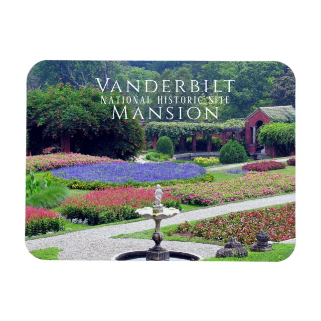 Vanderbilt Mansion Formal Gardens, Hyde Park, NY Magnet (Horisontell)