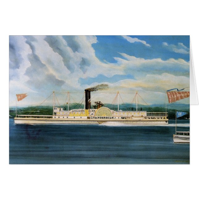 Vanderbilt steamboat 1847 hälsningskort (Framsidan Horizontal)