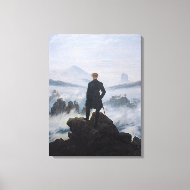 Vanderer ovanför Fog-havet Canvastryck (Framsida)