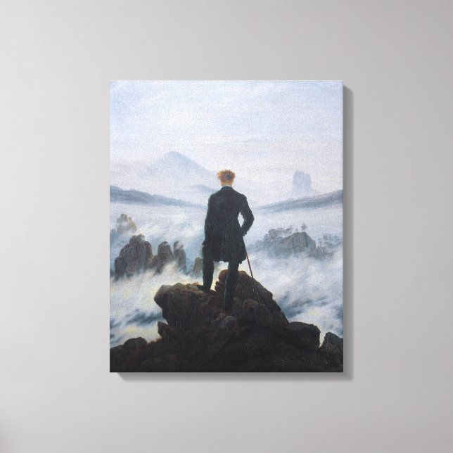 Vanderer ovanför Fog-havet Canvastryck (Framsida)