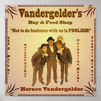 Vandergelders hay & Mata Shop poster