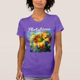 Vändig Gult Daylily Flower Blue Daylilies T Shirt