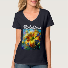 Vändig Gult Daylily Flower Blue Daylilies T Shirt