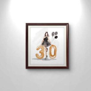 vändning 30, lycklig 30års födelsedag poster
