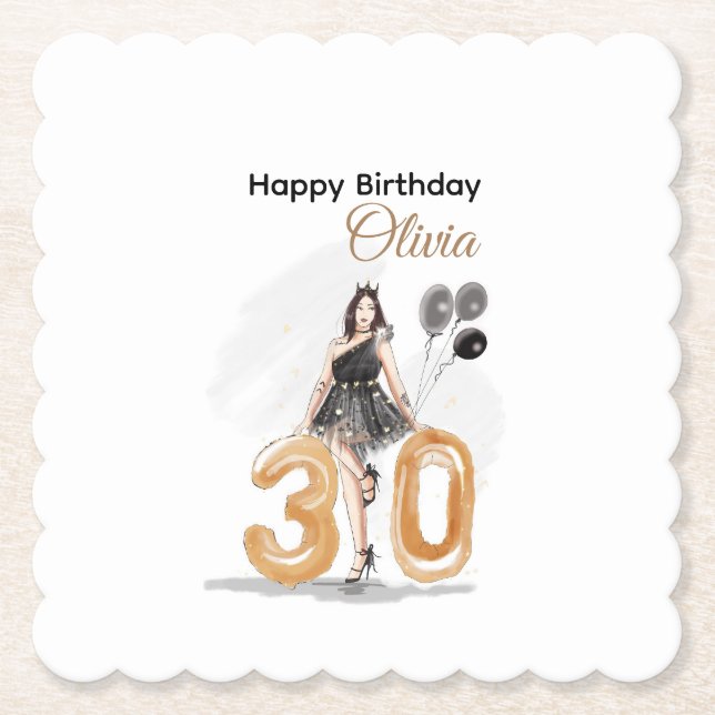 vändning 30, lycklig 30års födelsedag underlägg papper (Framsida)